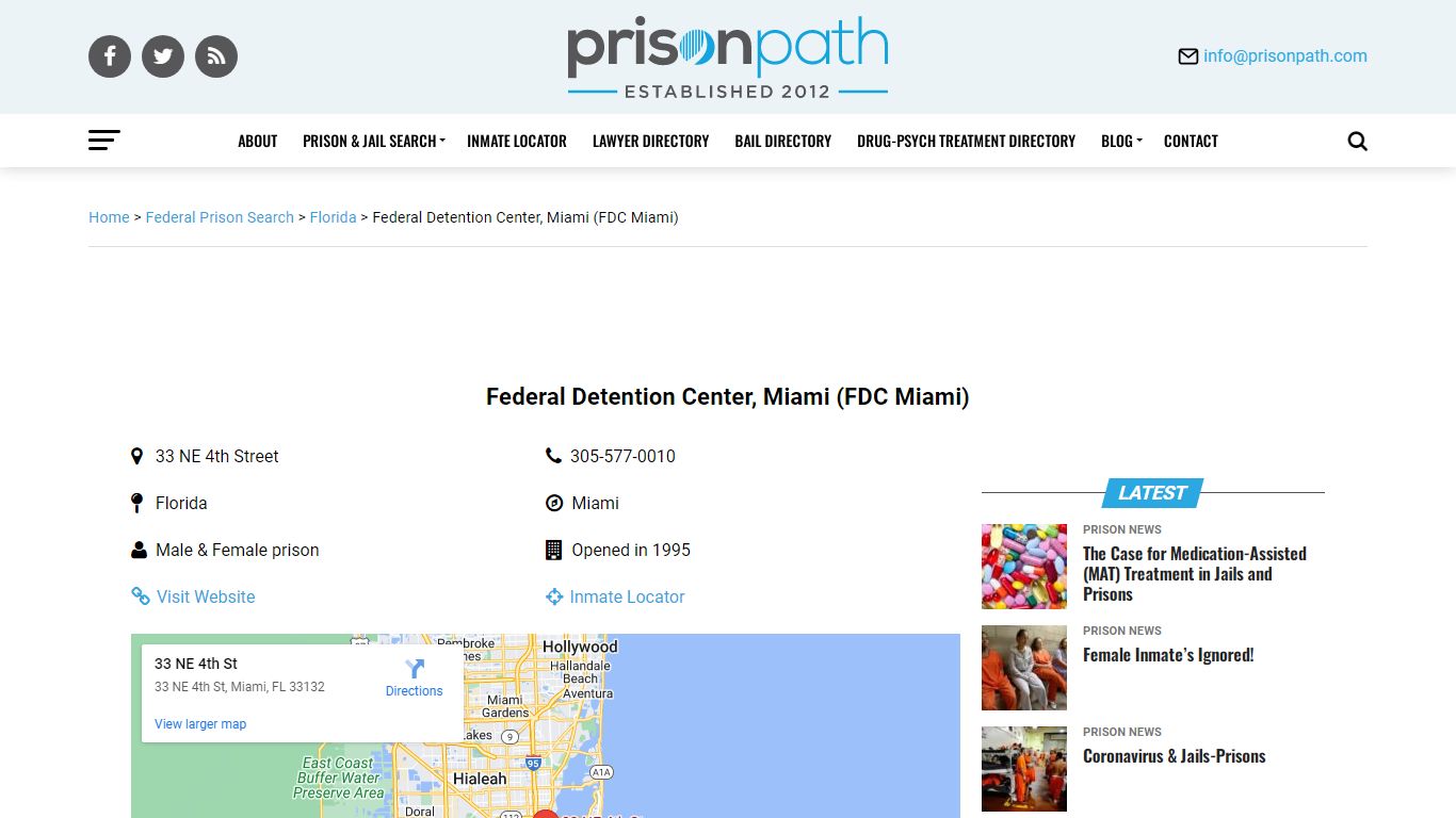 Federal Detention Center, Miami (FDC Miami) - Prison Inmate Search ...